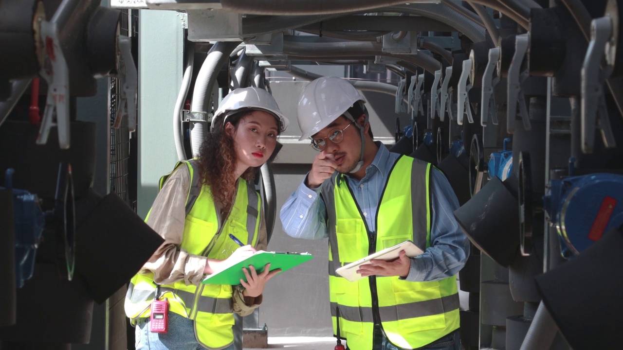 工业冷水风机盘管空调器是大型工业建筑水冷却塔空冷器暖通空调系统中控制空气系统的一种视频素材