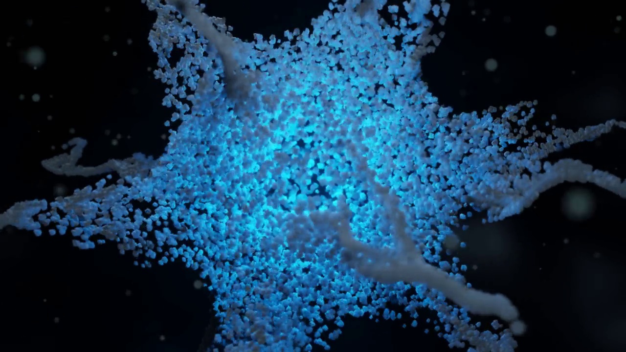 科幻赛博朋克外星人能量病毒发光粒子背景3D渲染视频下载