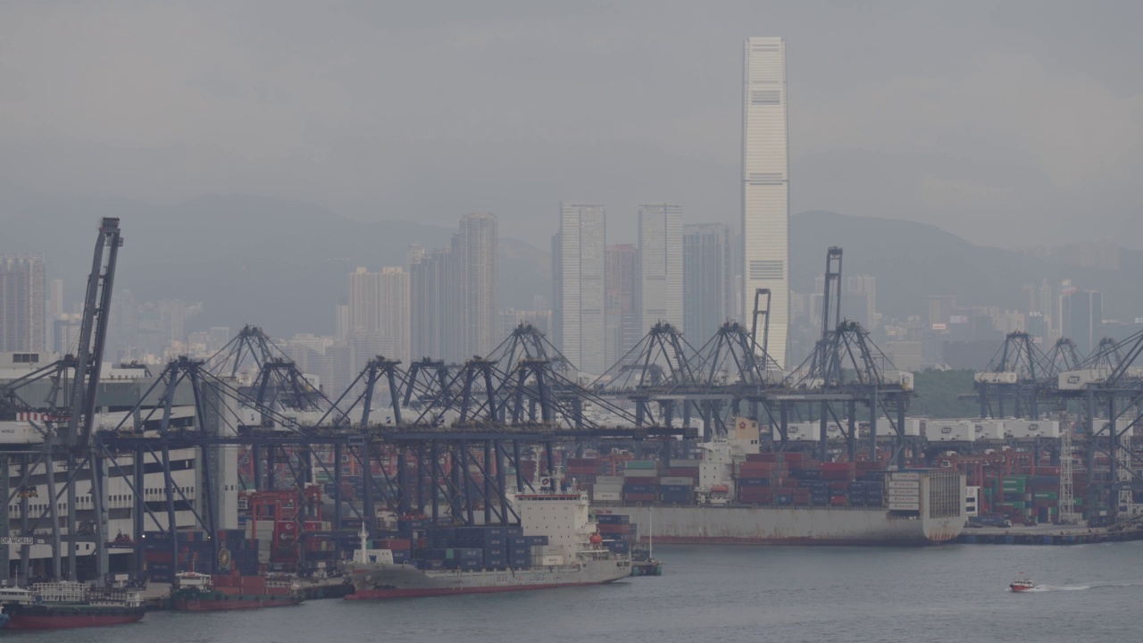 香港集装箱货运站视频素材