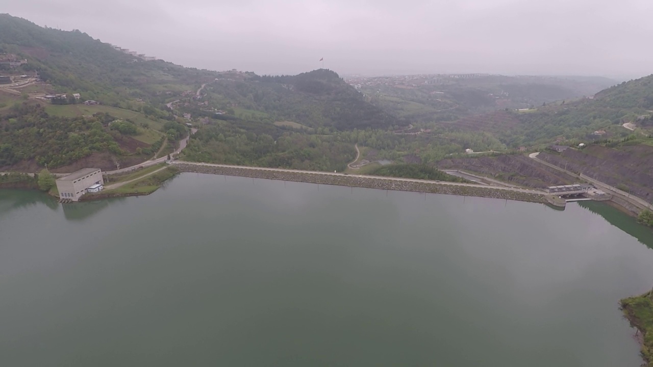 空中大坝湖视频素材