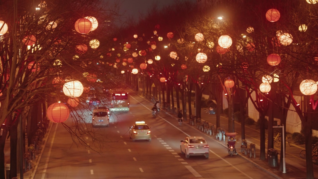 夜间街道的焦点改变视频素材