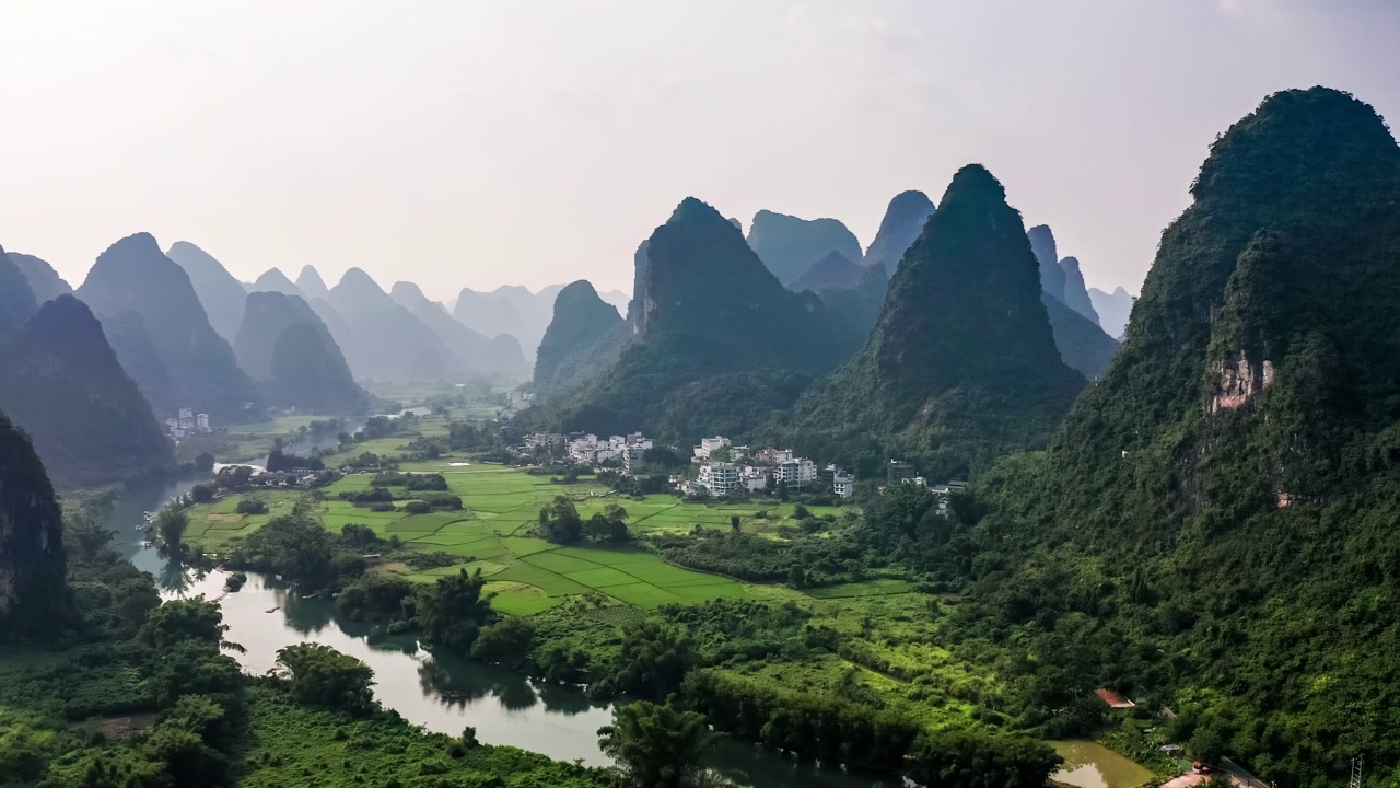 桂林山水自然景观优美视频素材