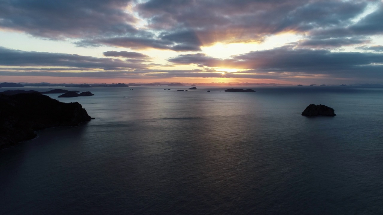 黄昏日落的海景/韩国视频素材