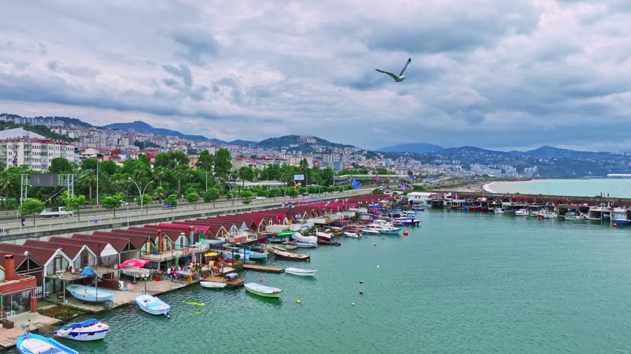 特拉布宗，黑海地区的鸟瞰图视频素材