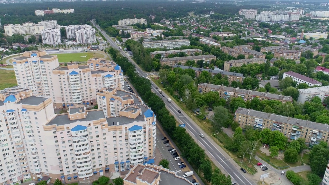 布查，基辅地区，从上面俯瞰全景视频下载