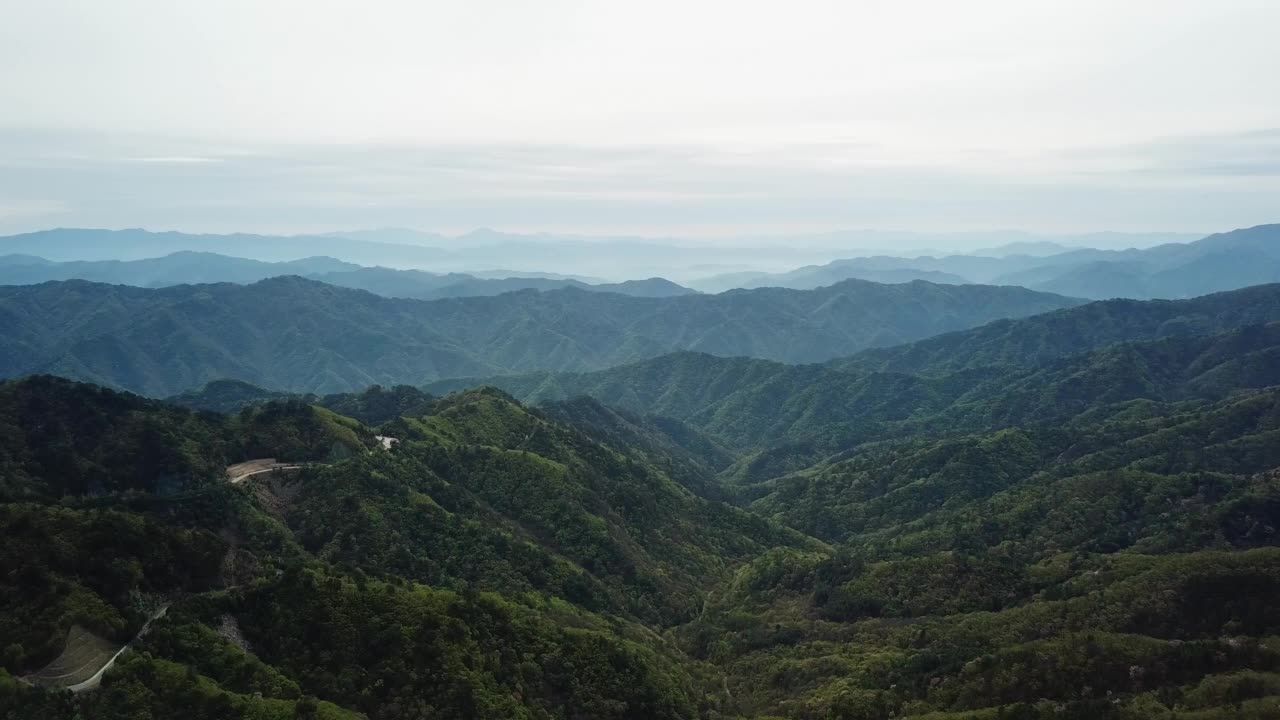 春天的海山岭/韩国视频素材