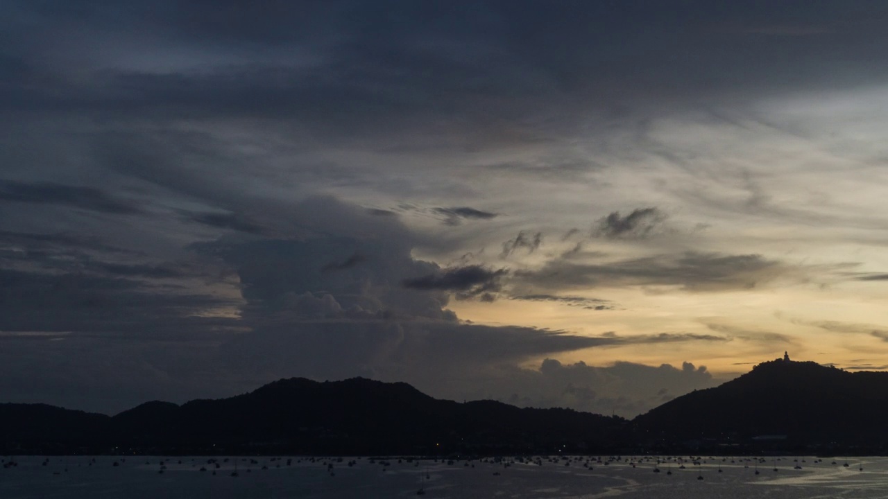 时间流逝4k，山墩天云海日落视频素材