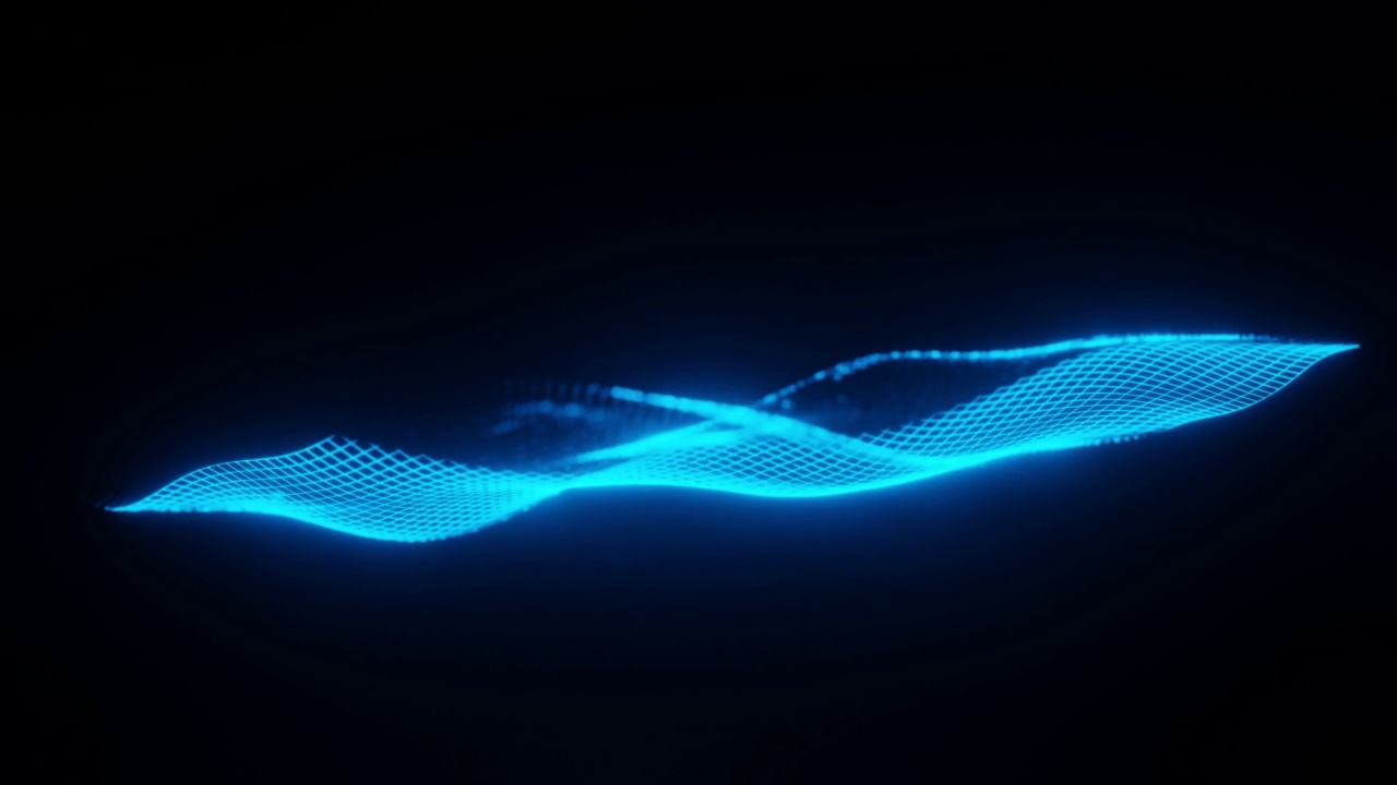 未来数字发光波线粒子技术HUD背景3D渲染视频素材