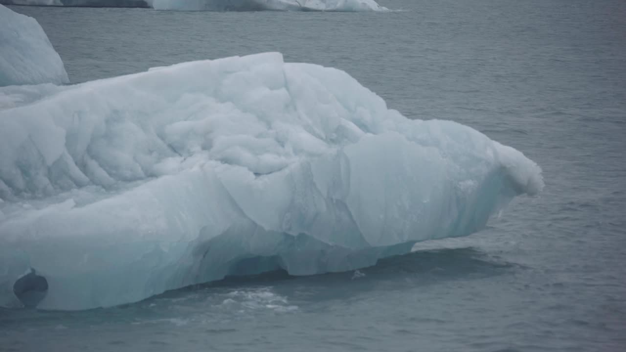 冰川被波浪环绕视频素材