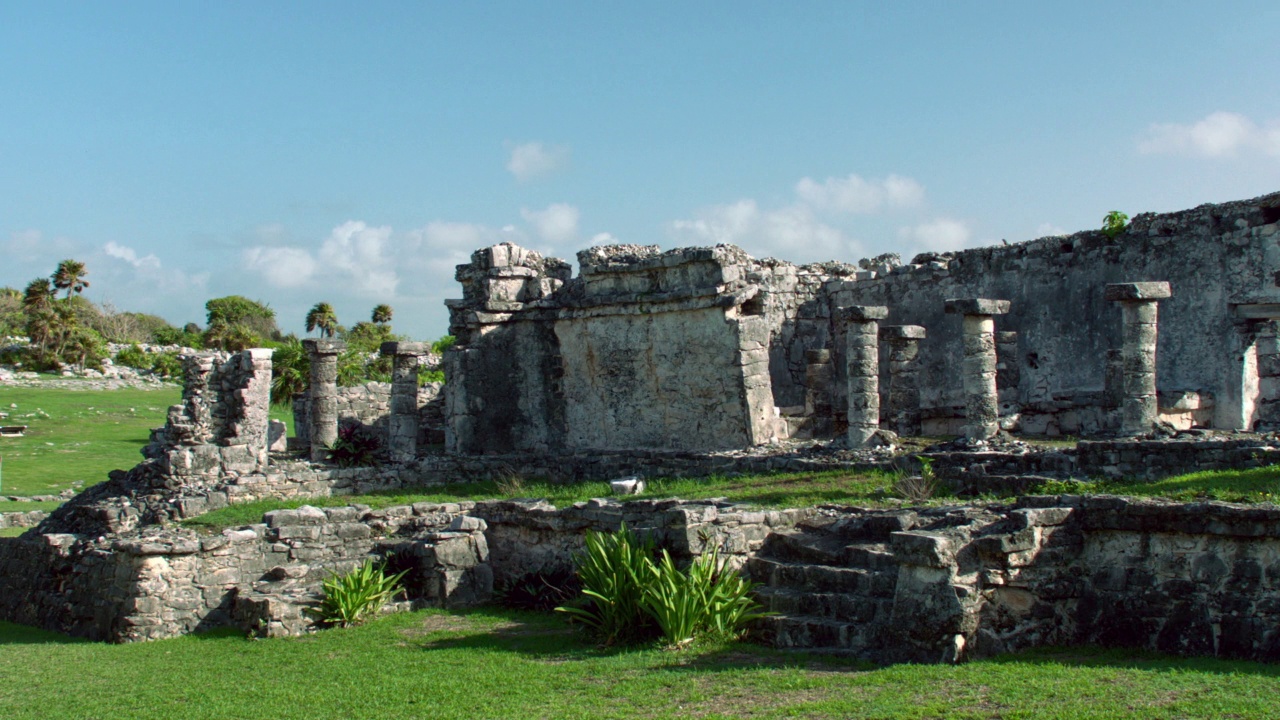 WS PAN玛雅遗址/ Tulum，墨西哥视频素材