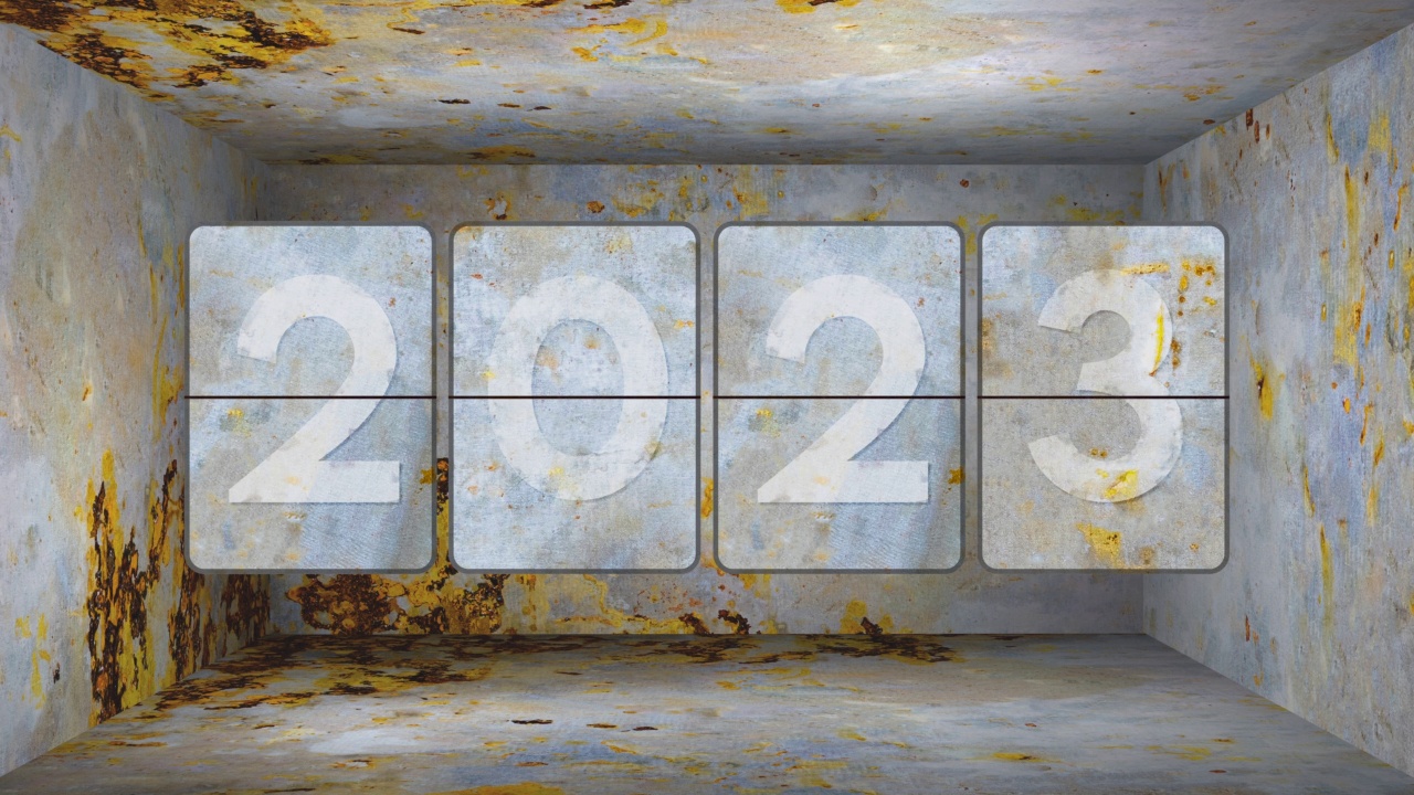 生锈的机械翻转时钟在一个生锈的盒子里从2022年切换到2023年、2024年、2025年、2026年、2027年、2028年到2029年。复古设备蒸汽朋克翻页日历。新年快乐!视频素材