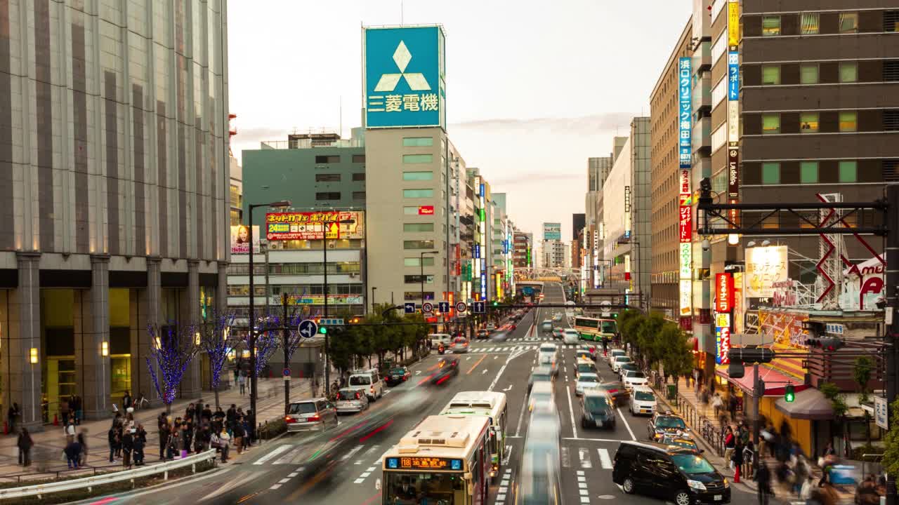 大阪梅田市时间流逝的观点视频素材