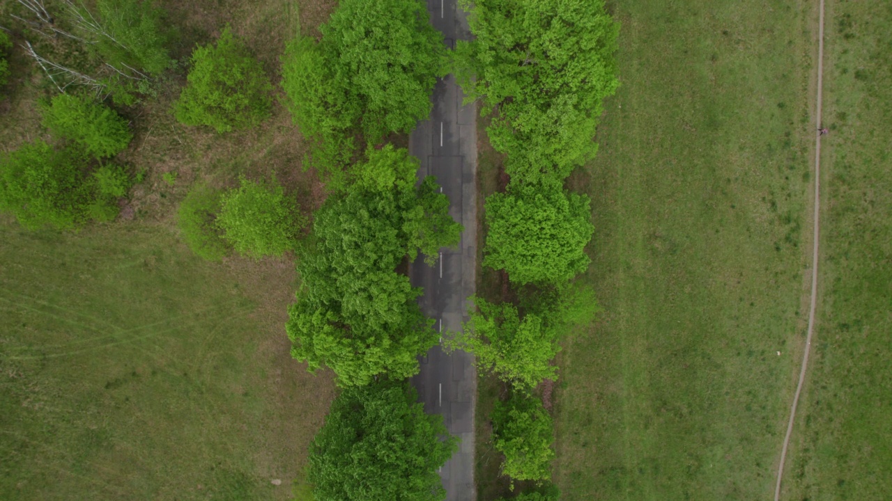 乡村风景中的乡村道路(空中)视频素材