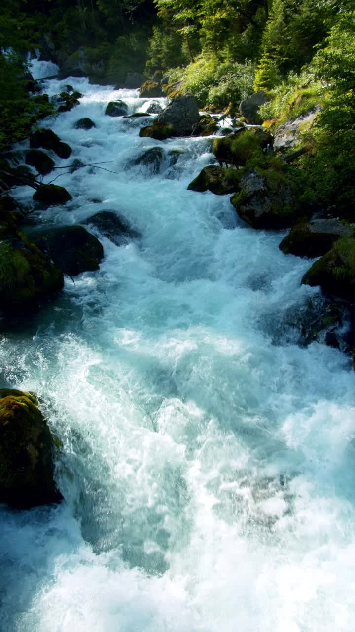 奥地利哈尔施塔特附近的Waldbachstrub Wasserfall视频素材