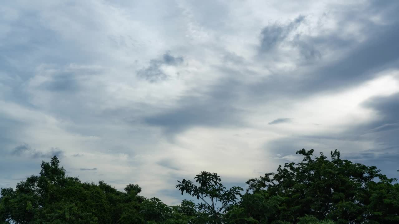 时间流逝天空与树的剪影视频素材