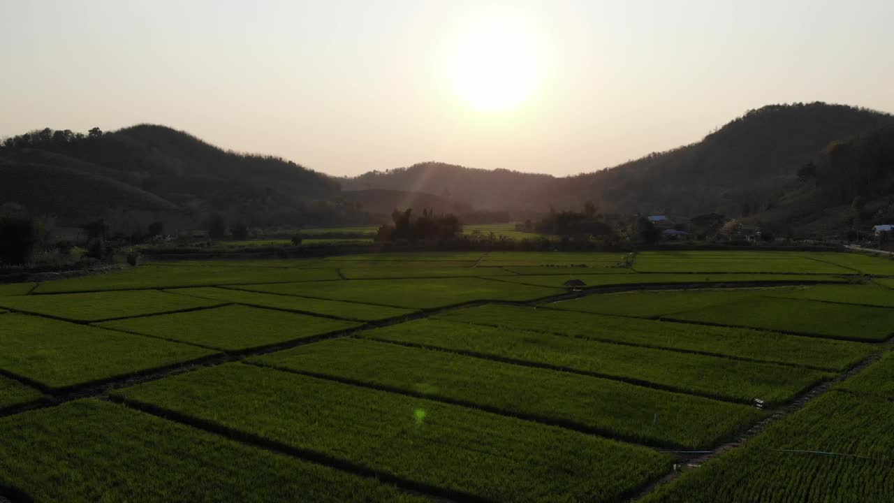 美丽的山谷农场日落泰国视频素材