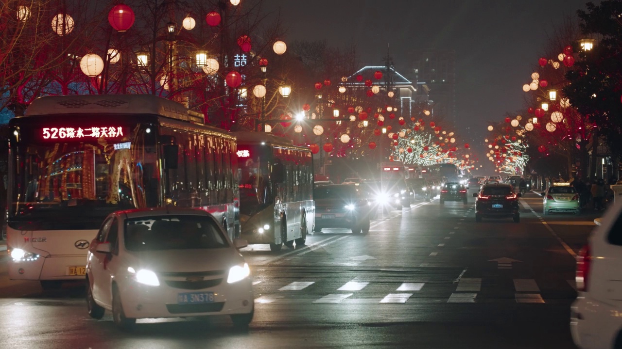 中国西安的夜景。视频素材