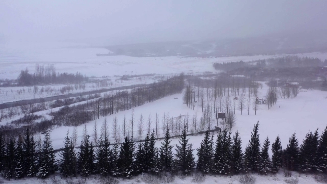 暴风雪后的美丽风景视频素材