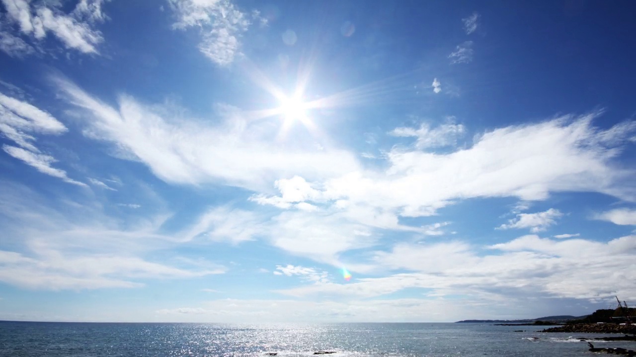 太阳云和海洋时间流逝景观4k视频素材