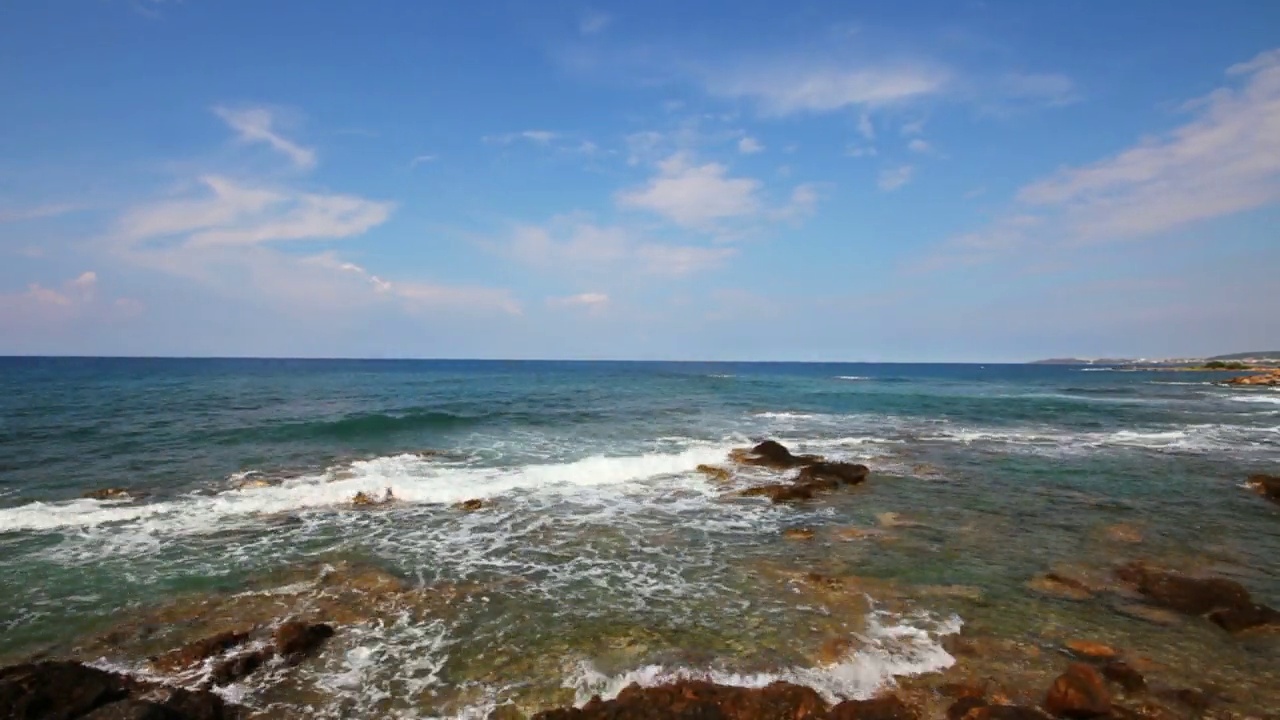 地中海与海浪景观在土耳其-时间流逝视频素材