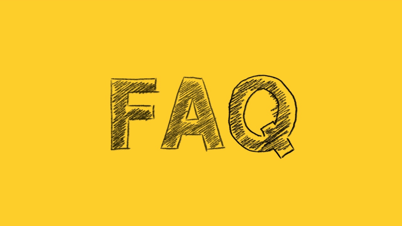 FAQ。常见问题。上黄色。视频素材