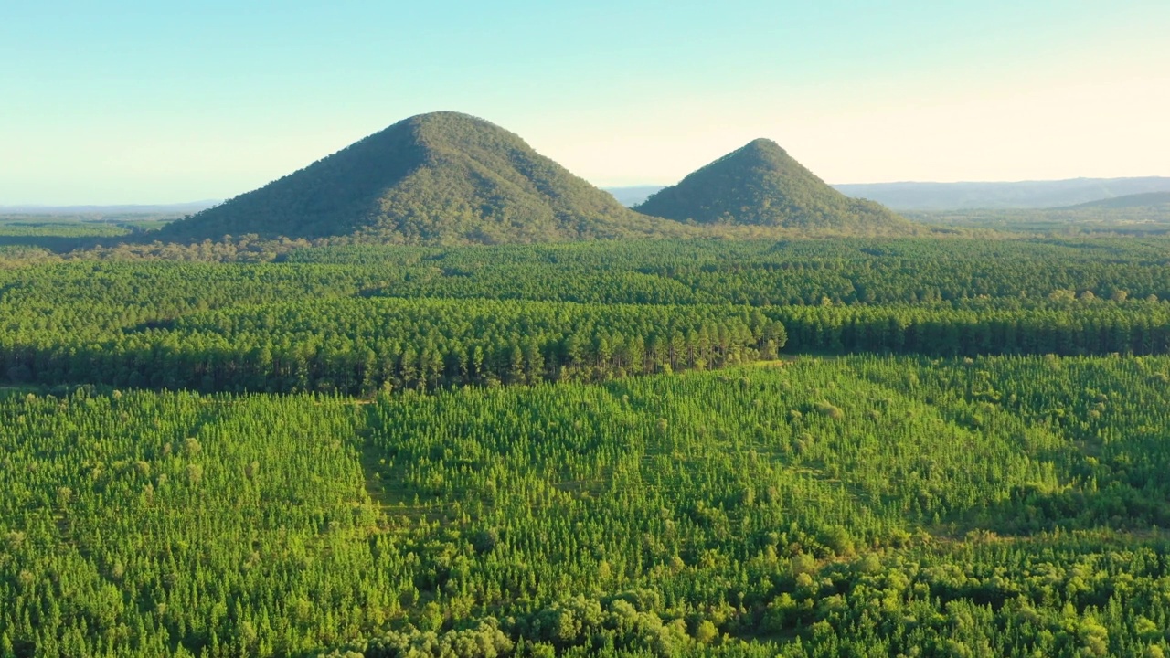 阳光海岸腹地玻璃屋山脉的鸟瞰图。视频素材