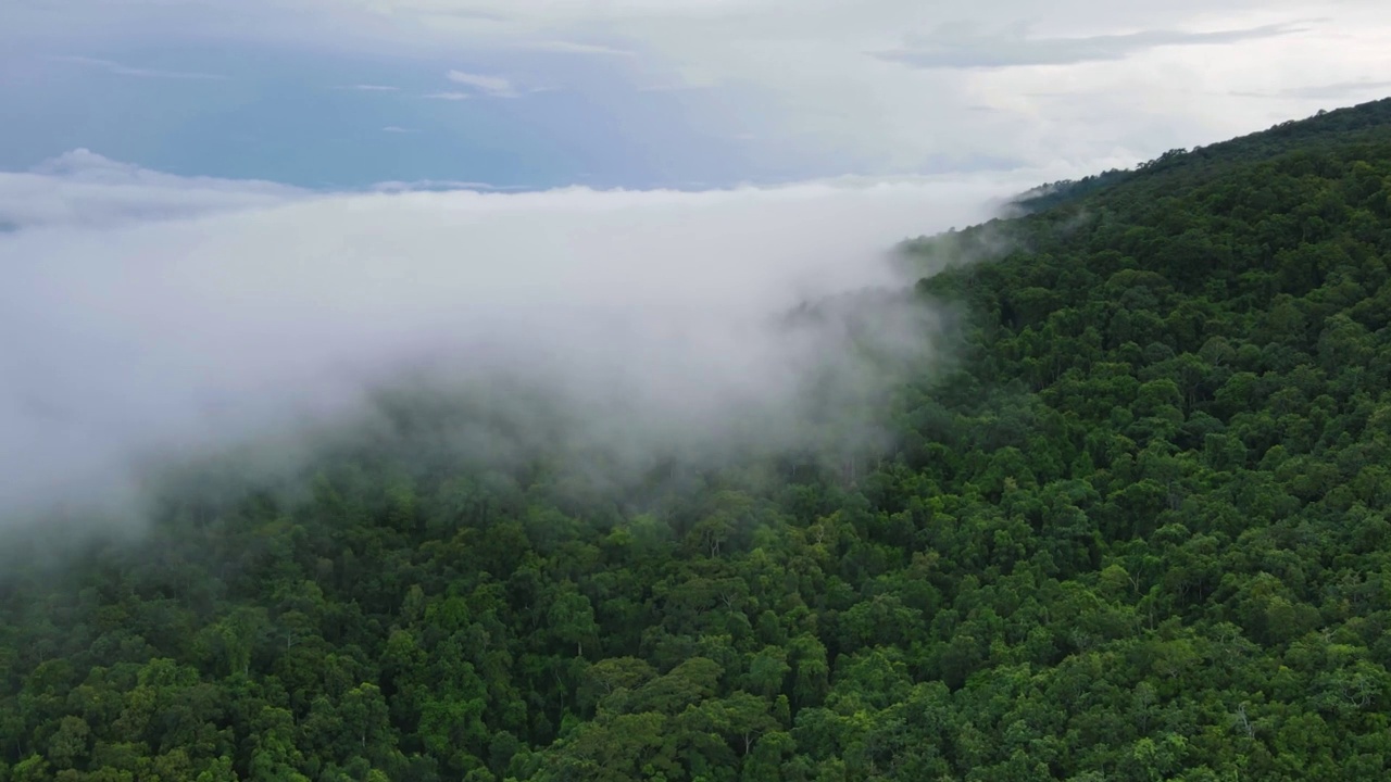 多云的山顶无人机时间流逝Doi Suthep视频素材