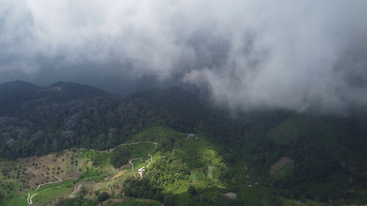 高空高地快速移动的低云视频素材