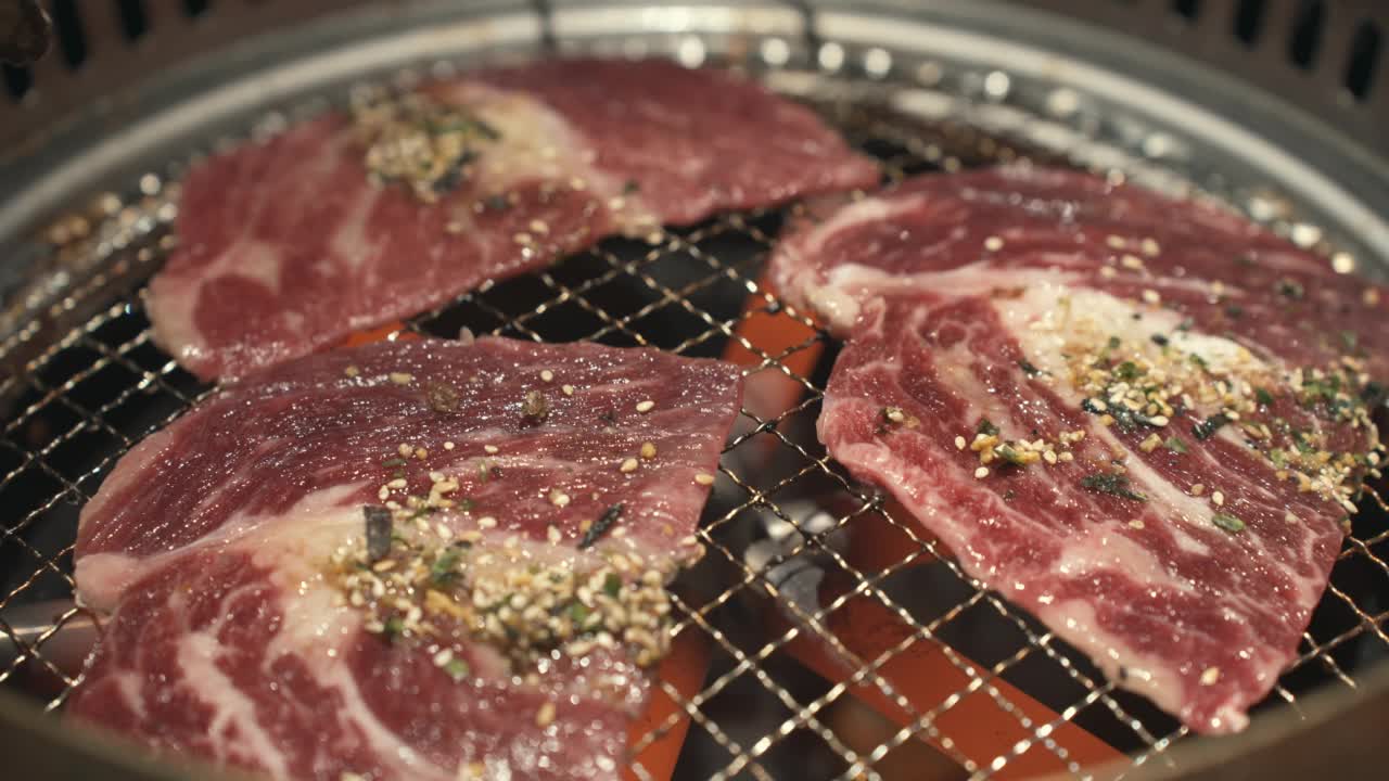 韩国烤肉炉视频素材