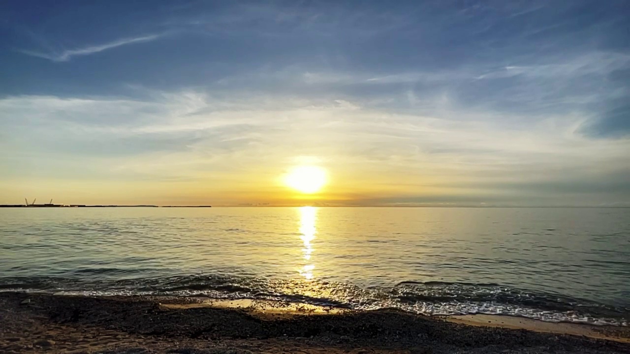 冲绳浦尾西海岸的夜景视频素材