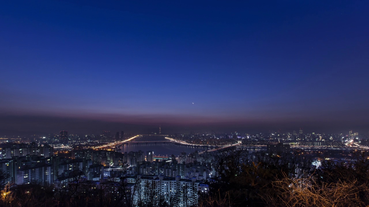 市区夜景/首尔，韩国视频素材