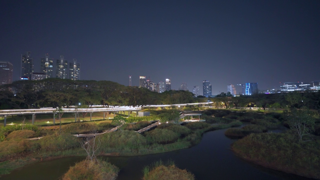 曼谷市区的夜间商业区视频素材