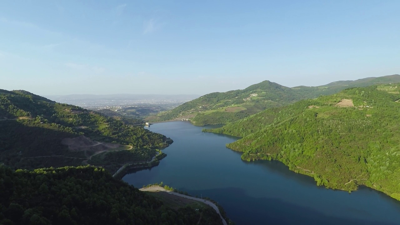 空中大坝湖视频素材