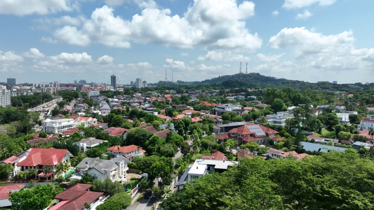 无人机拍摄的新加坡私人住宅区视频素材