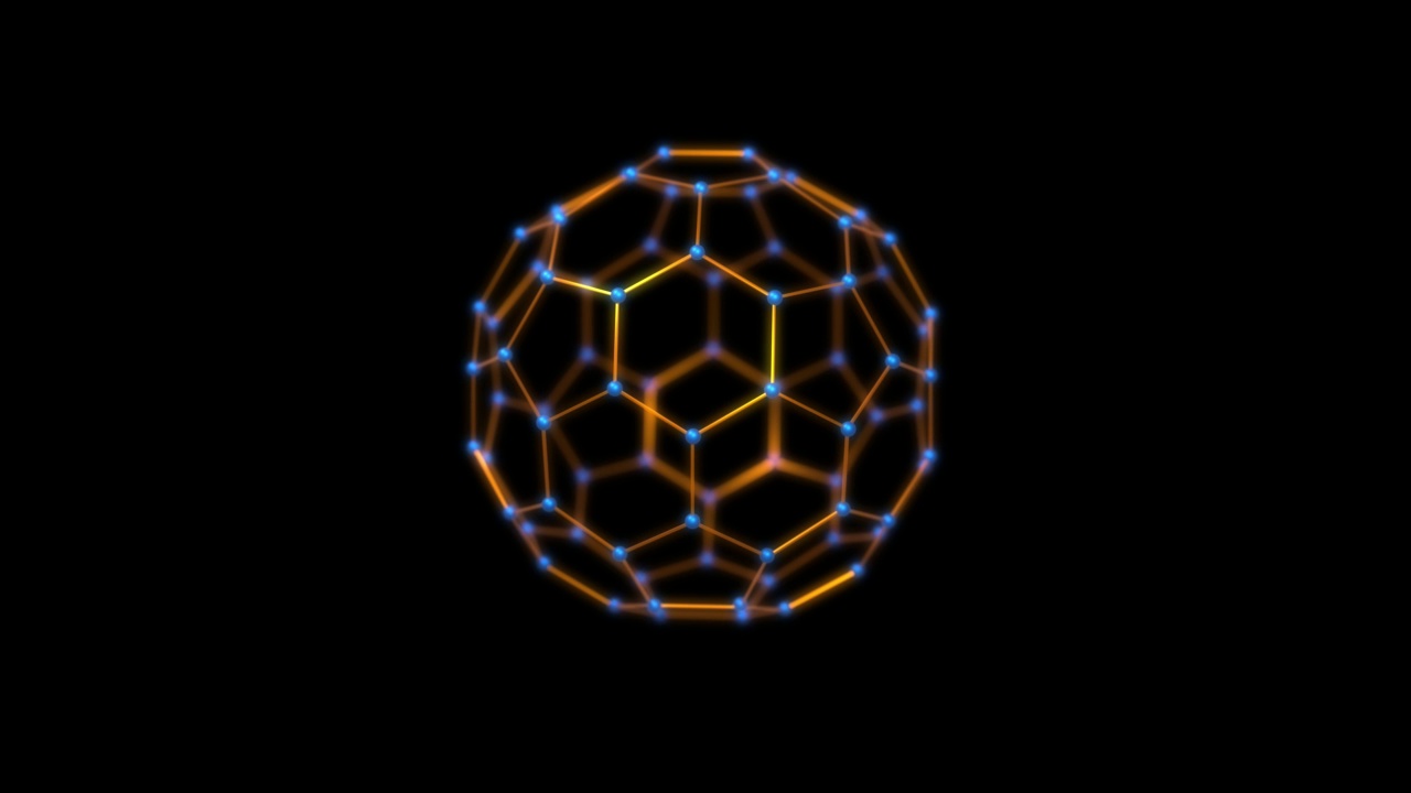 富勒烯是纳米材料的基础。视频素材