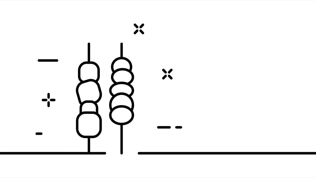 烤架。烤肉串，肉，好吃，咸，辣，肉，油炸，火，篝火，烧烤，食物，吃。饮食的概念。一条线绘制动画。运动设计。动画技术的标志。视频4 k视频下载
