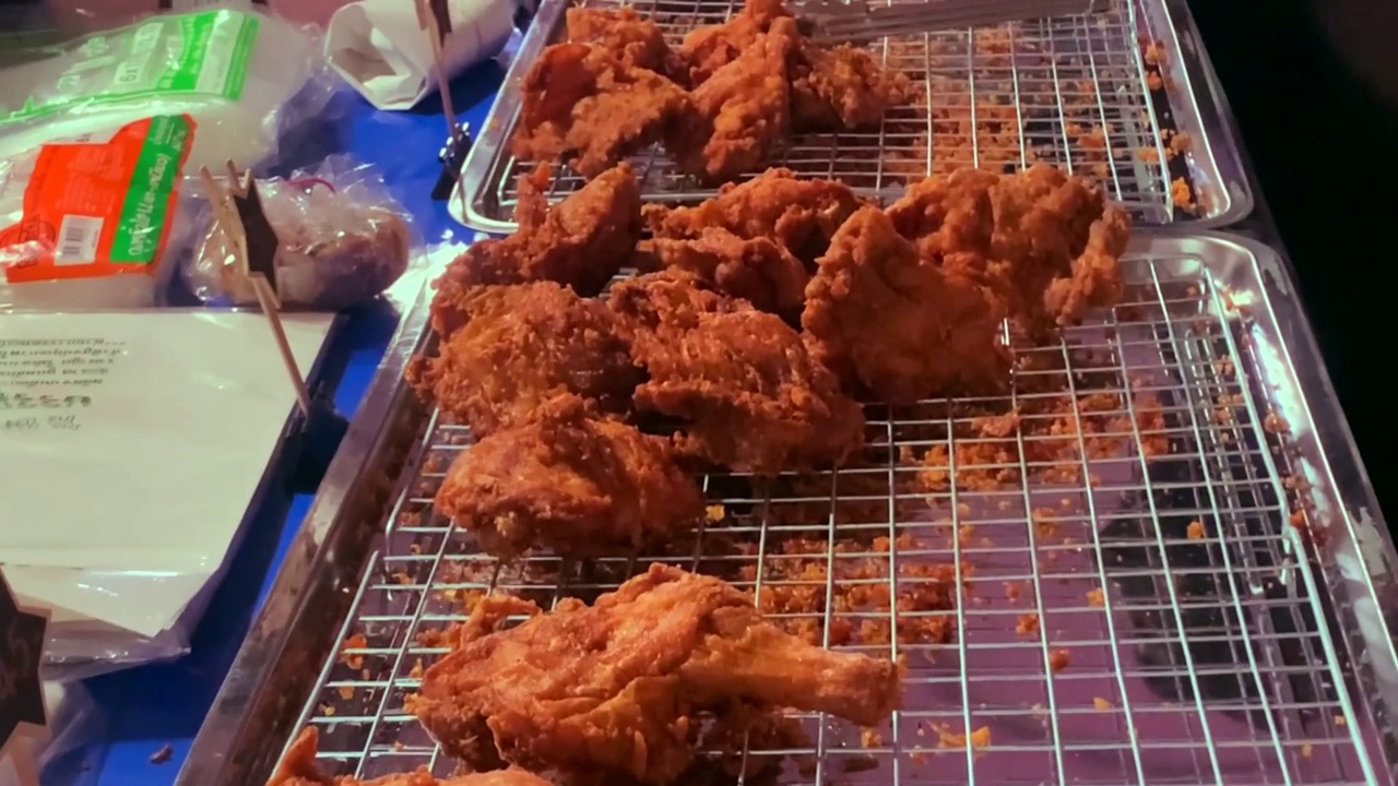 thai_fried_chicken泰国炸鸡视频素材