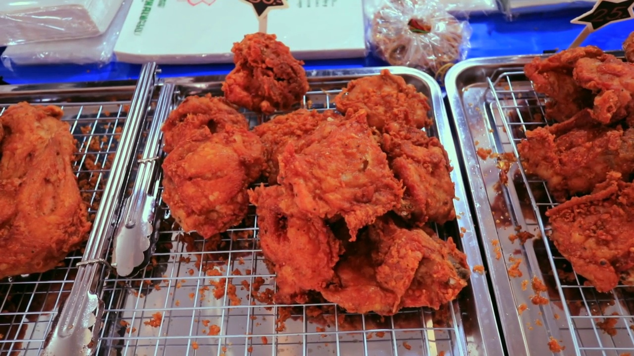 thai_fried_chicken泰国炸鸡视频素材