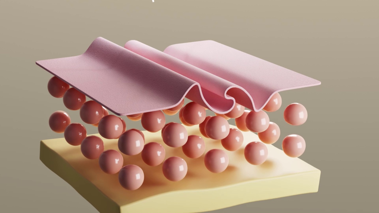 3d渲染近距离的皱纹皮肤及其治疗。胶原蛋白、激光或精华液护肤。高质量的全高清镜头视频素材