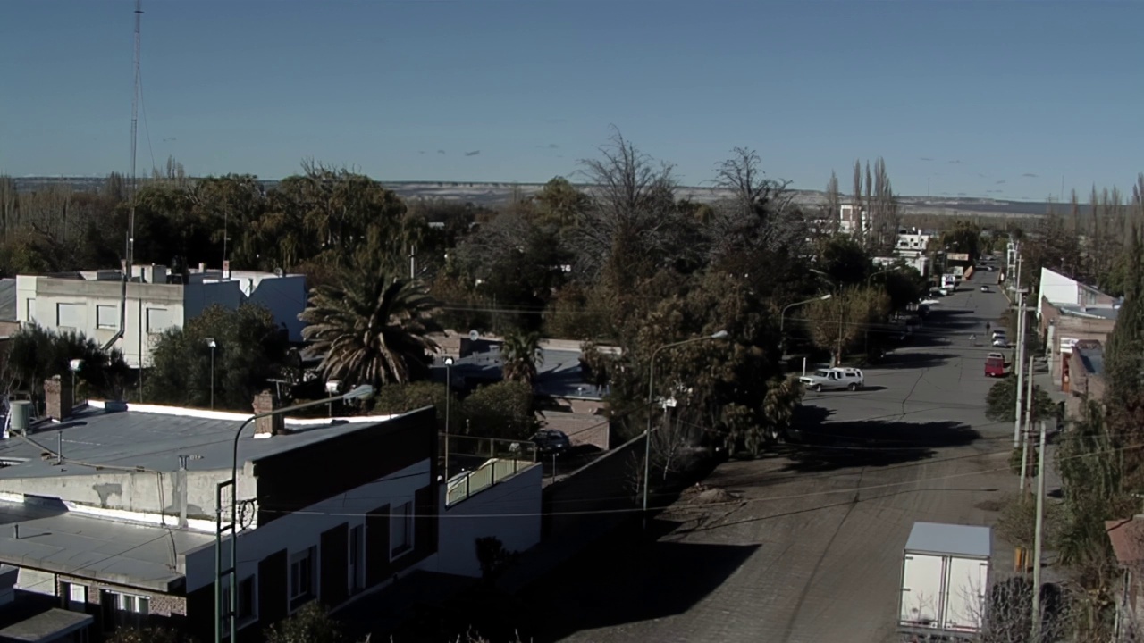 高角度视角的盖曼，威尔士殖民地村庄附近Trelew, Chubut省，巴塔哥尼亚，阿根廷，南美洲。视频素材