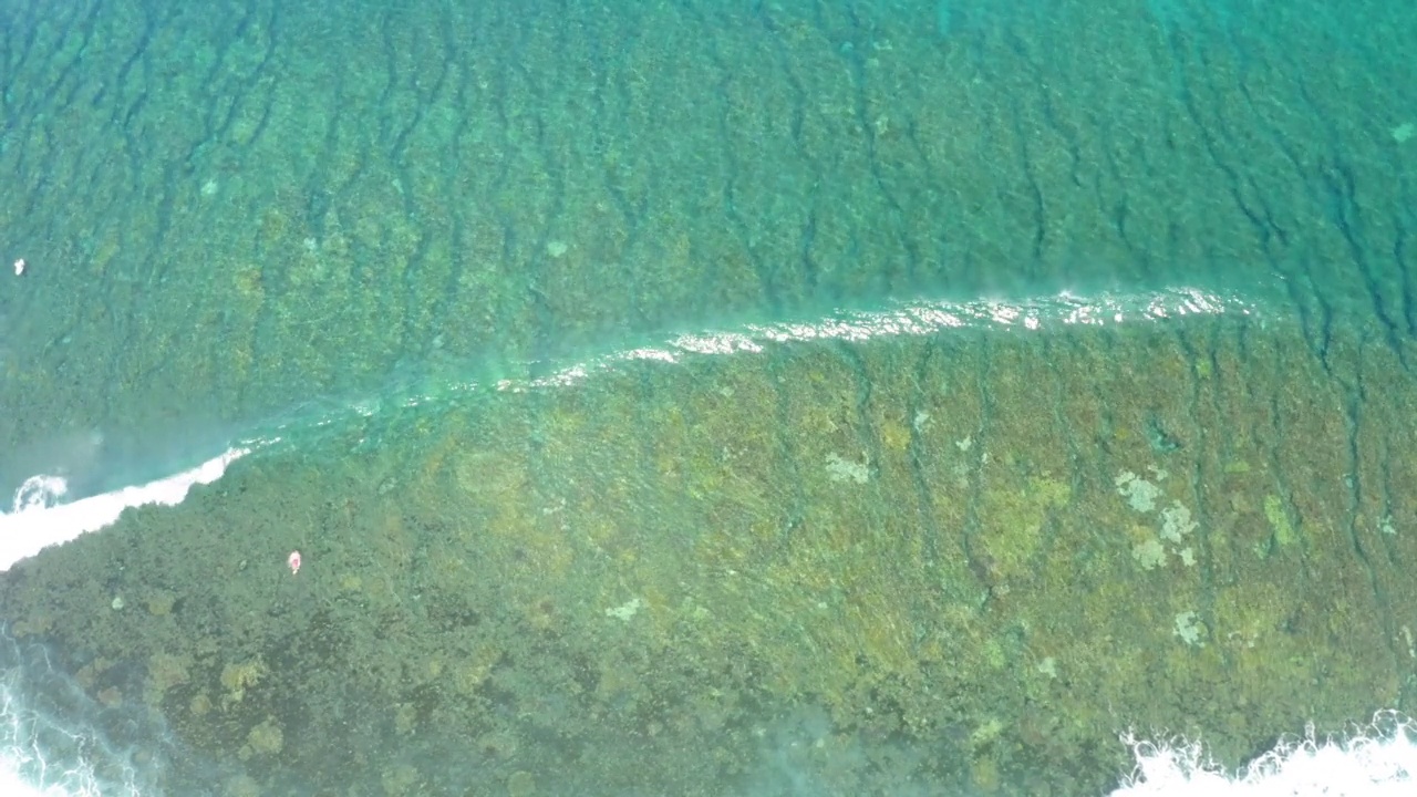 在斐济的苏瓦，一名男子带着冲浪板在海上度假视频素材