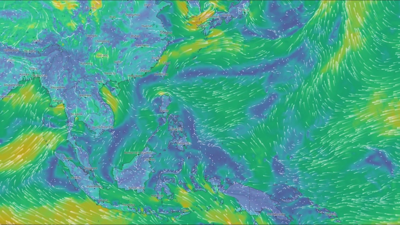 气流方向图。海洋和大陆视频素材