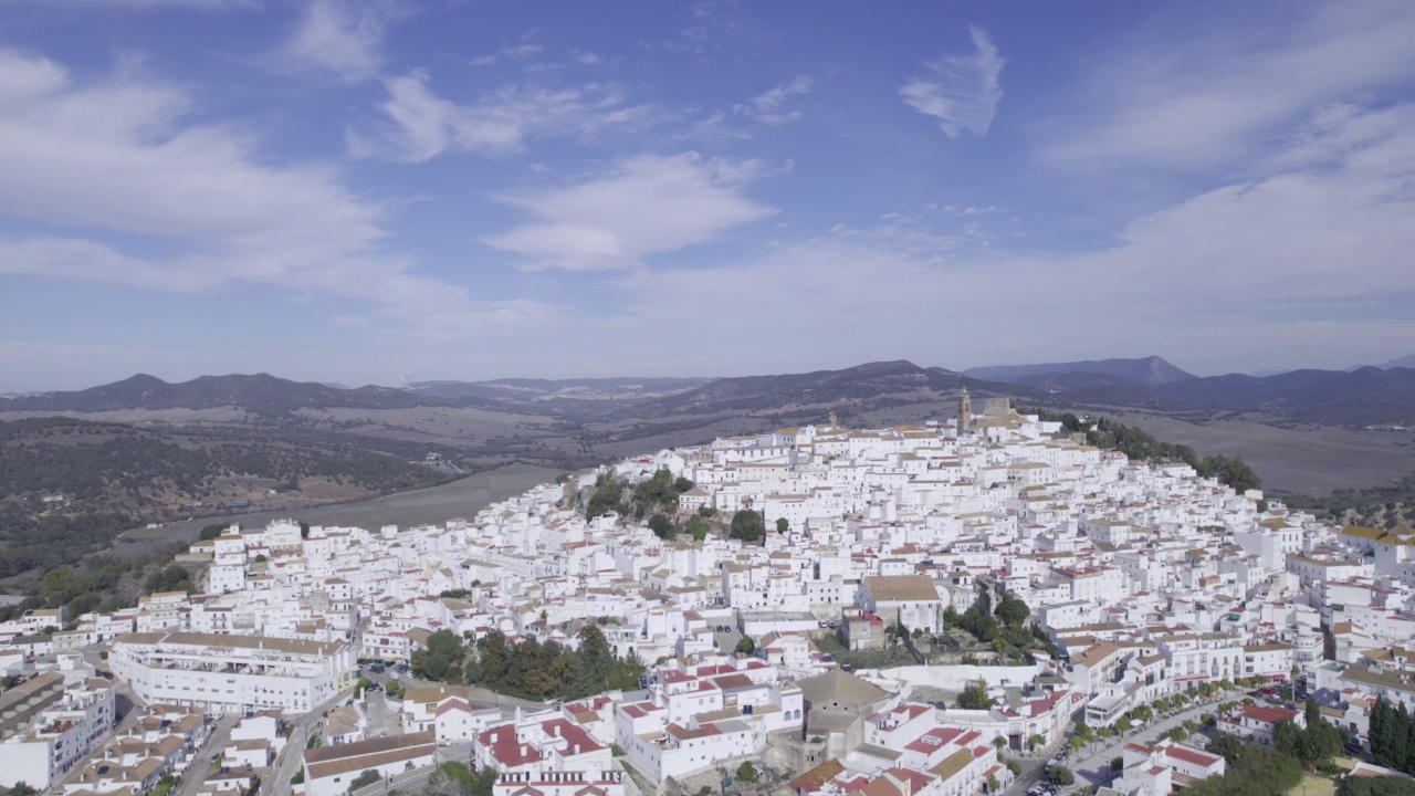 4K空中视图- alcala de los Gazules, cadiz，西班牙视频素材