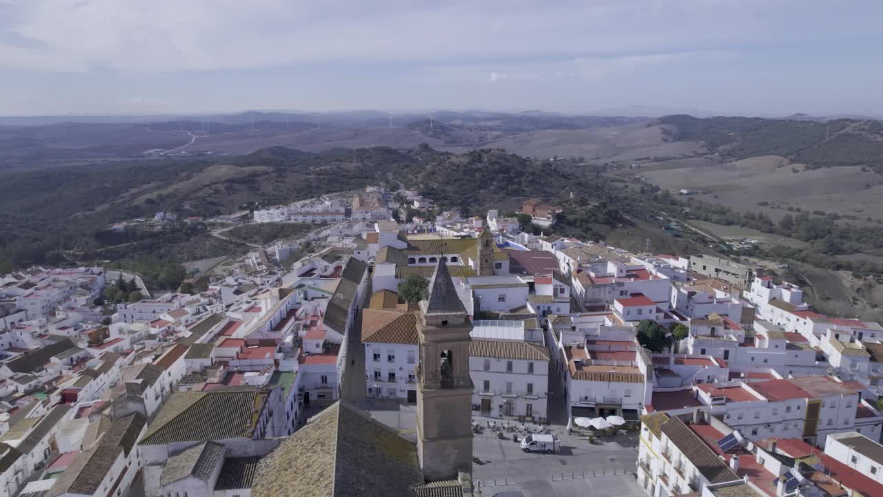 4K空中视图- alcala de los Gazules, cadiz，西班牙视频素材