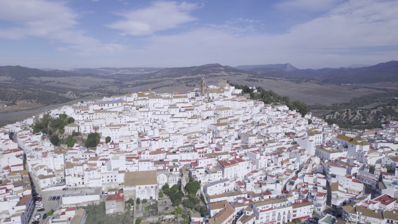 4K空中视图- alcala de los Gazules, cadiz，西班牙视频素材