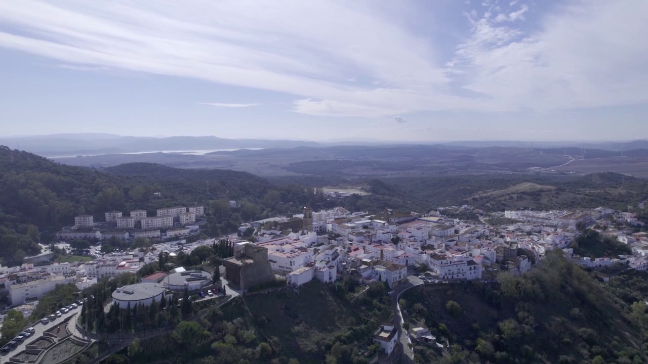 4K空中视图- alcala de los Gazules, cadiz，西班牙视频素材