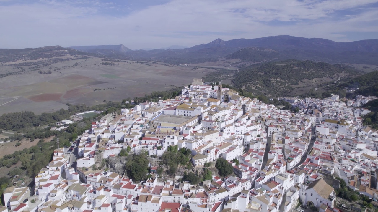 4K空中视图- alcala de los Gazules, cadiz，西班牙视频素材