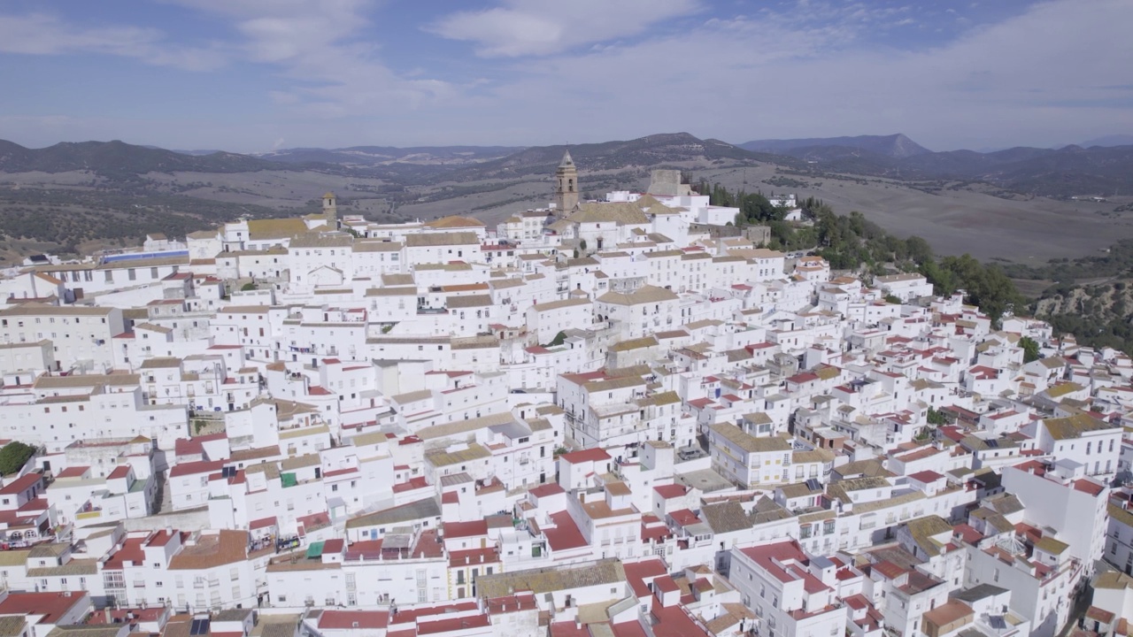 4K空中视图- alcala de los Gazules, cadiz，西班牙视频素材