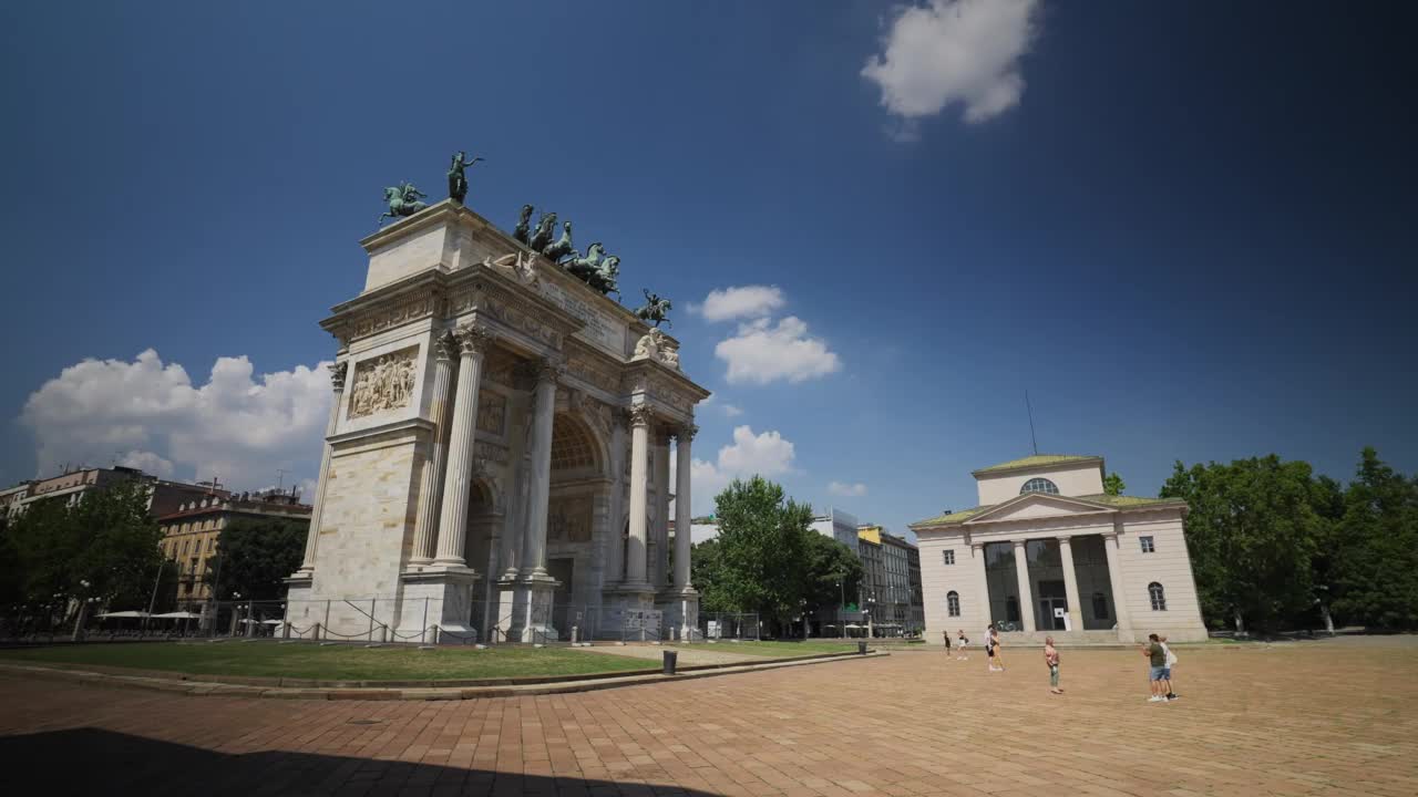 Arco della Pace，米兰，伦巴第，意大利，欧洲视频素材