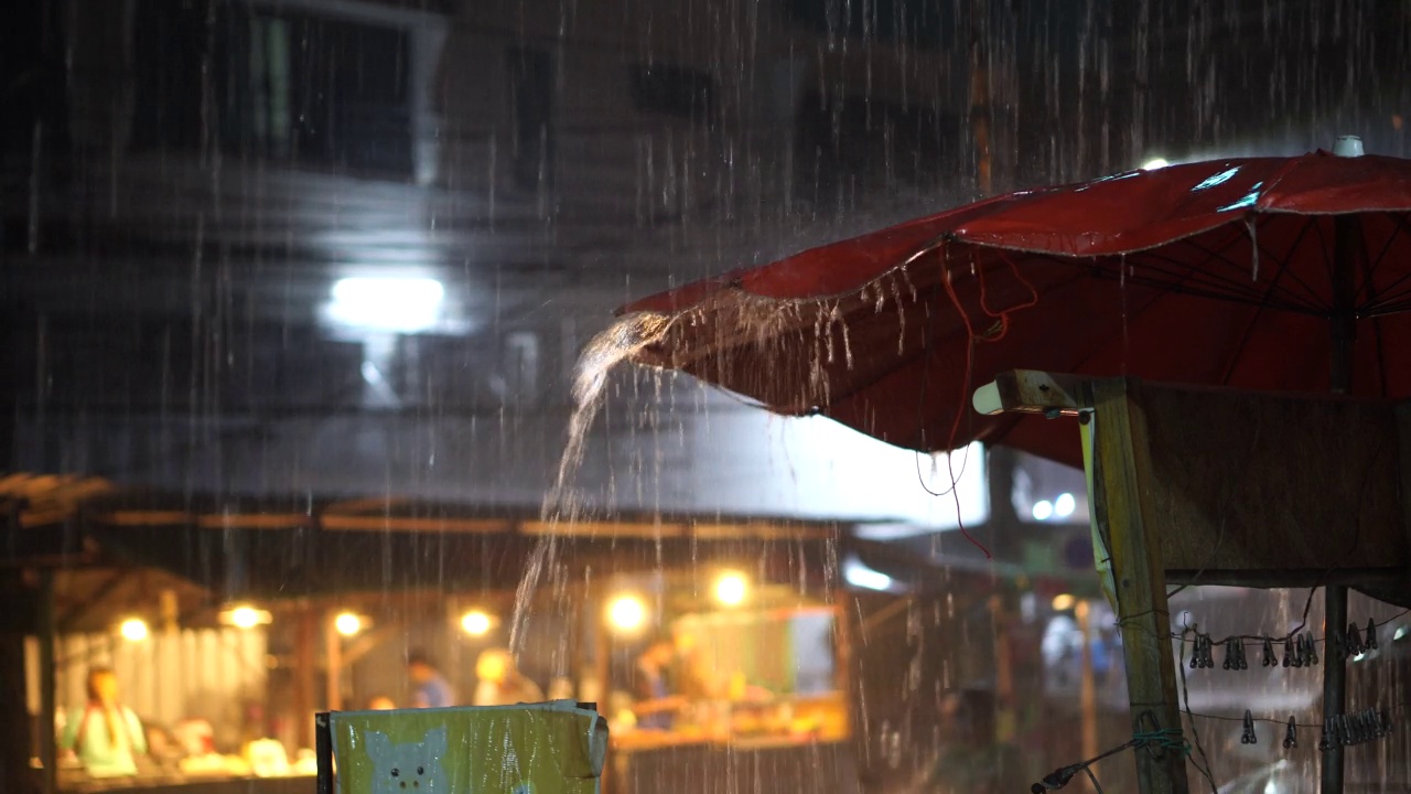 雷暴夜大雨视频素材